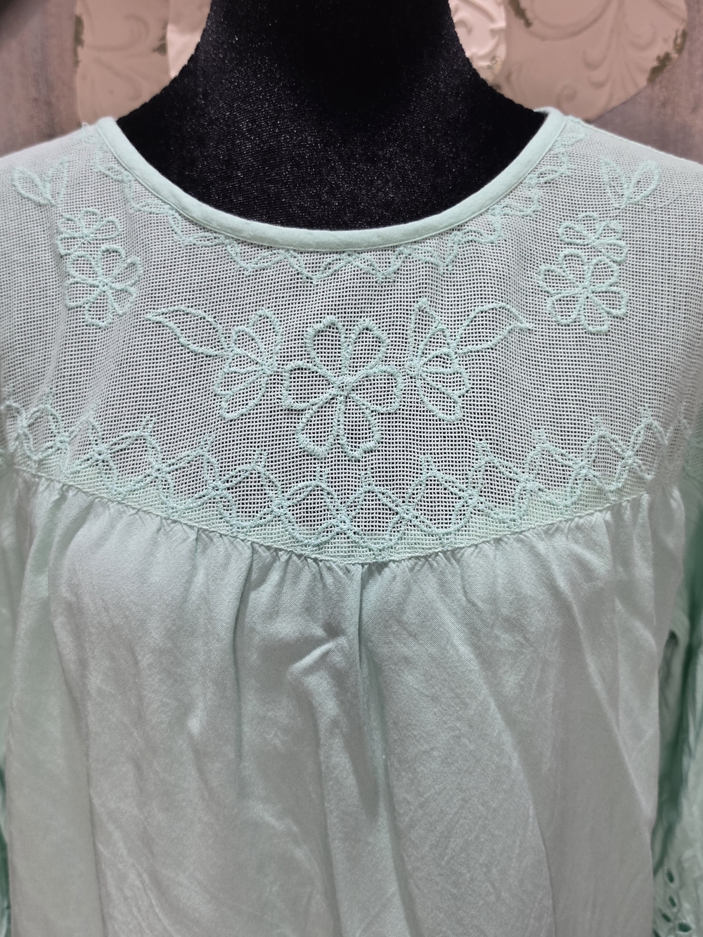 Jessica Simpson Mint Eyelet Embroidered Tunic Perfect For Summer Or Fall Size Sm - Picture 3 of 9